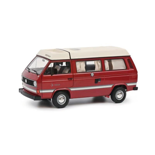 Schuco Volkswagen VW T3a Bus 1:18 Westfalia Camper Joker Car Models (Red)