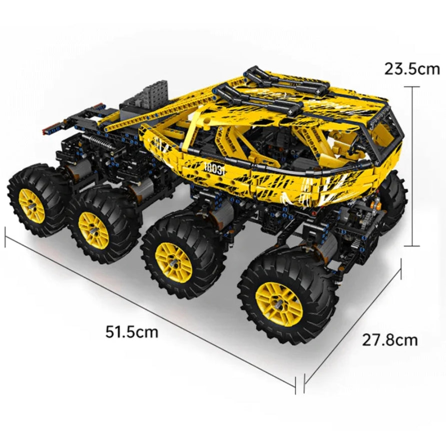 The Ultimate 8 Wheel Drive Off RoaderBuilding Blocks Set – Off-Road Vehicle Model Kit 1961 pcs