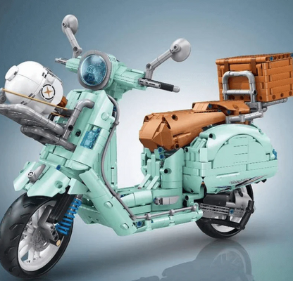 Vespa GTS 300 Classic Italian Scooter 1827 pcs Building Blocks Mini Motorcycle