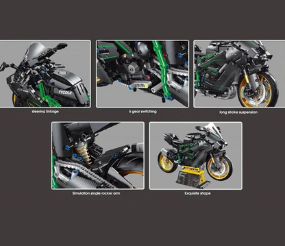 Kawasaki H2-R Motorbike 1858 pcs Building Blocks Mini Motorcycle