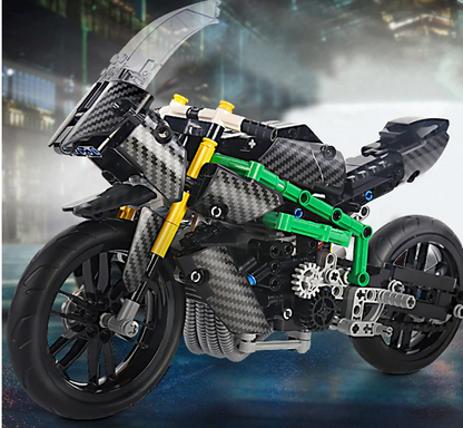 Kawasaki Ninja H2R Carbon Motorbike 1536 pcs Building Blocks Mini Motorcycle