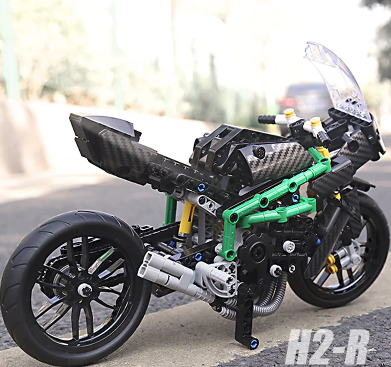 Kawasaki Ninja H2R Carbon Motorbike 1536 pcs Building Blocks Mini Motorcycle