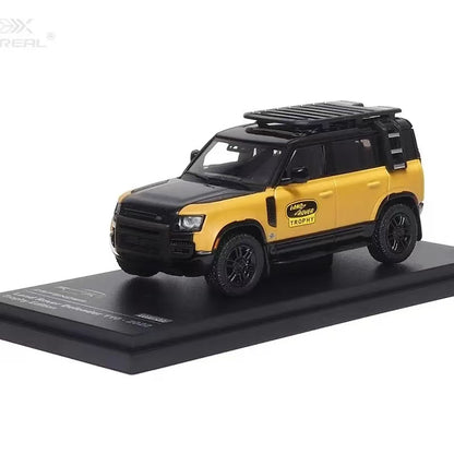 Land Rover Defender 90 SUV Off-Road 1/64 Diecast Model (Black and Yellow)