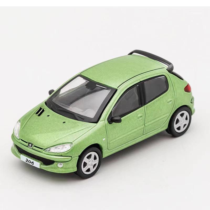 Shadow 124 Peugeot 206 Sedan 1/64 Diecast Models (Green)