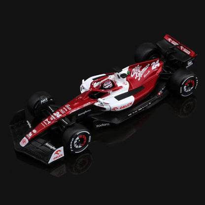 2022 Bburago F1 Alfa Romeo C42 #24 Guanyu Zhou #77 Valtteri Red Diecast Model 1:43