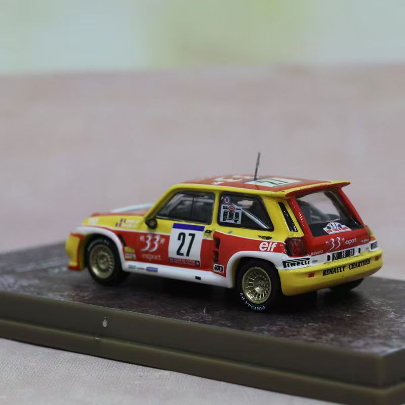 Renault 5 MAXI Turbo #27 Sedan 1:64 Model (Yellow and Red)