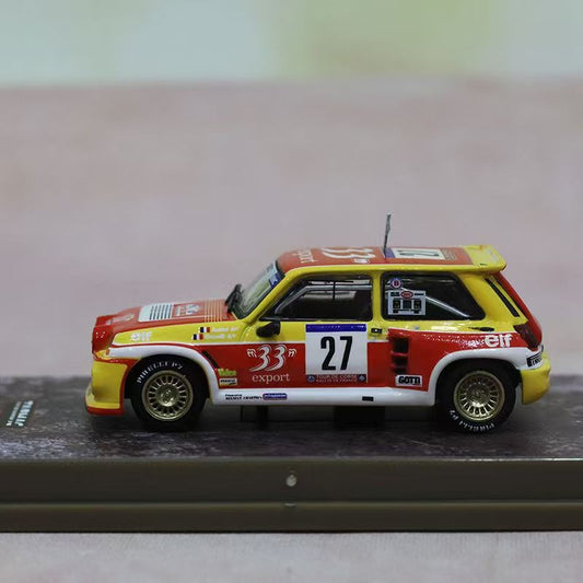 Renault 5 MAXI Turbo #27 Sedan 1:64 Model (Yellow and Red)