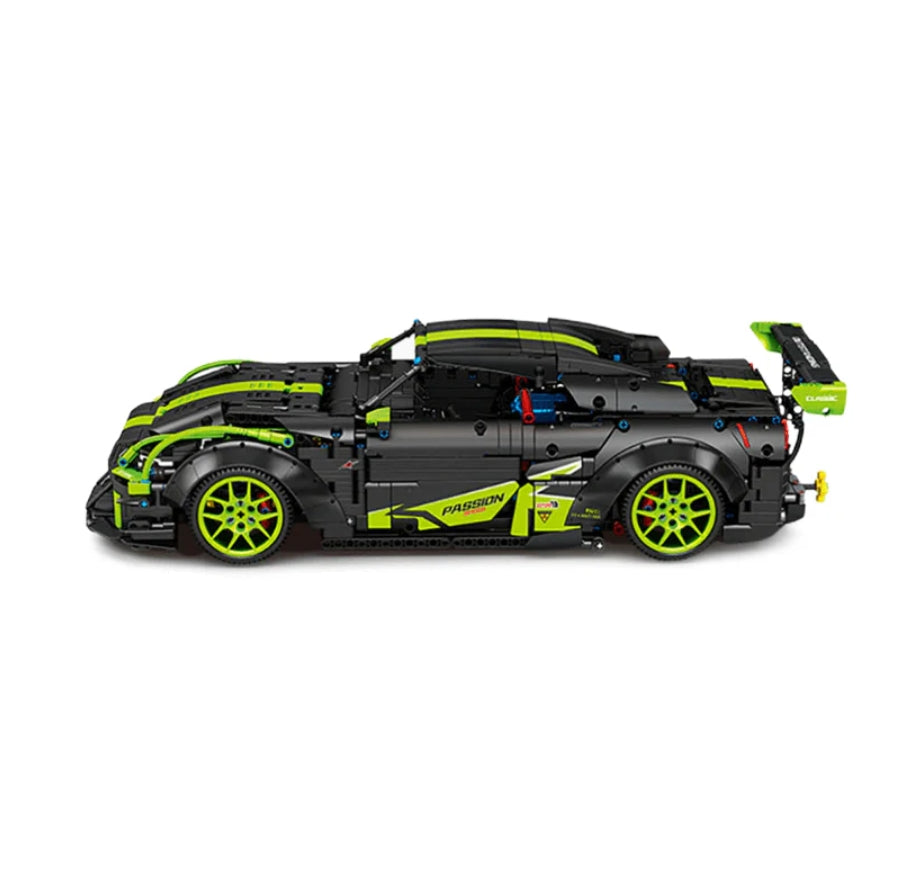 Black and green custom jdm car lego