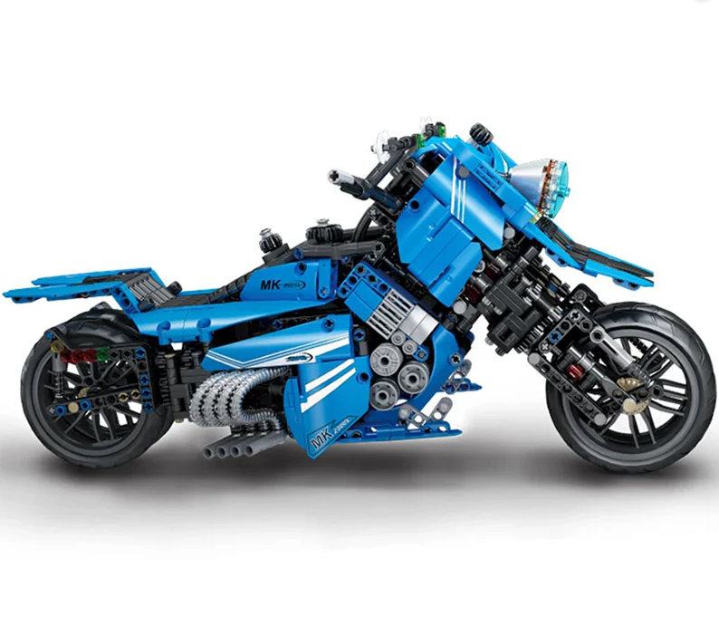 Blue motorcycle building kits