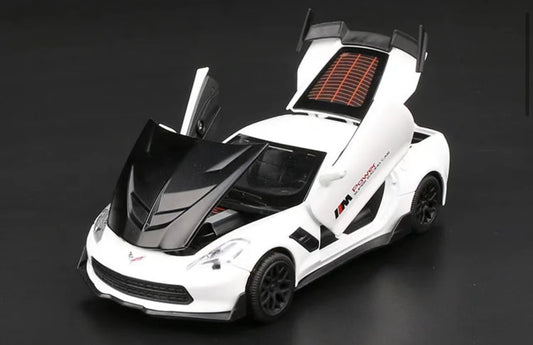 2019 Chevrolet Corvette ZR1 White Sports Cars Diecast Model 1:32