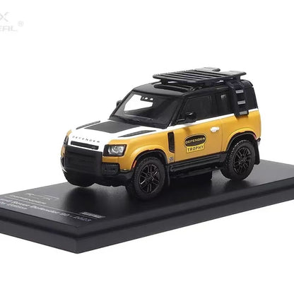 Land Rover Defender 90 SUV Off-Road 1/64 Diecast Model (Black and Yellow)